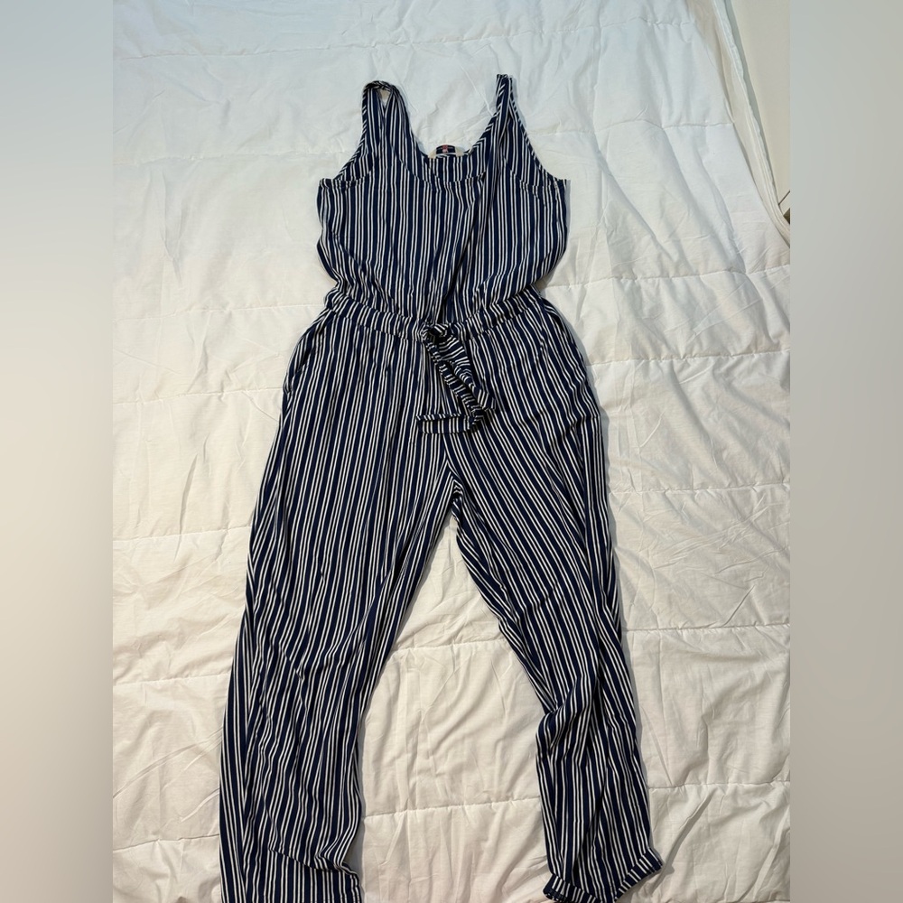 Vineyard Vines Navy and White Striped Jumpsuit